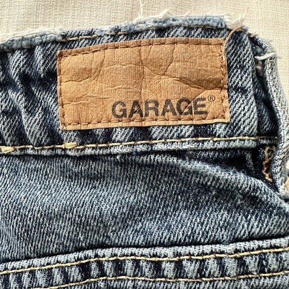 Garage Denim Festival Distressed Women's High Waist Blue Jean Shorts Size 7 - Picture 7 of 7